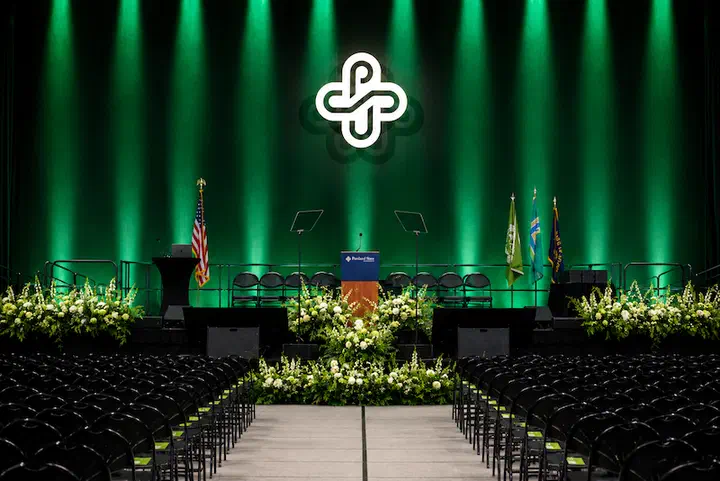 The stage for commencement 2026